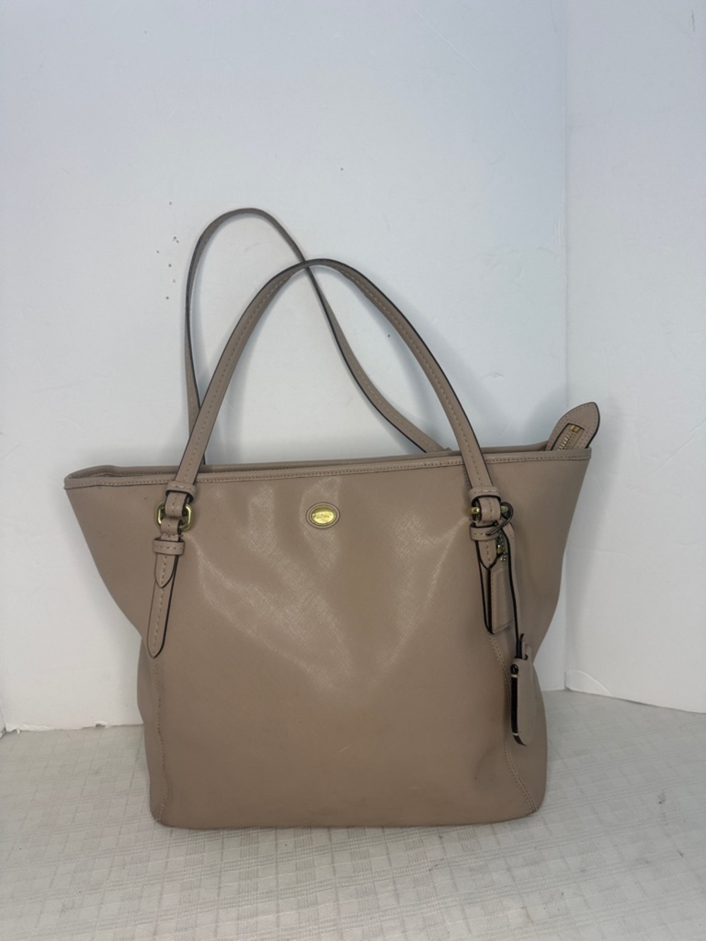 Coach Payton in Neutral Taupe Leather Tote Bag